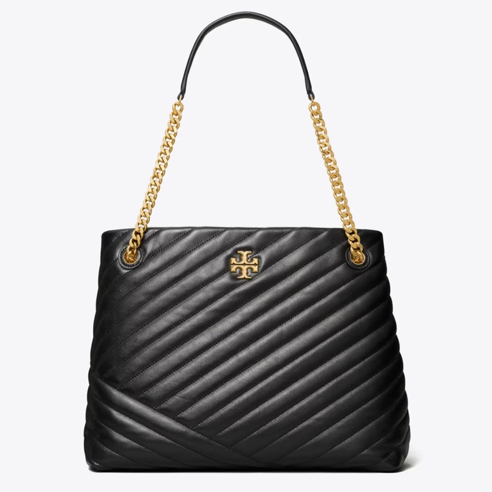 Tory Burch Kira Chevron Tote In Black - Picture 2 of 5